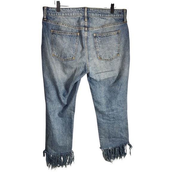 Anthropologie Pilcro and the Letterpress Hyphen Boy Fit Fringe Crop Jeans Sz 29 - Picture 4 of 14